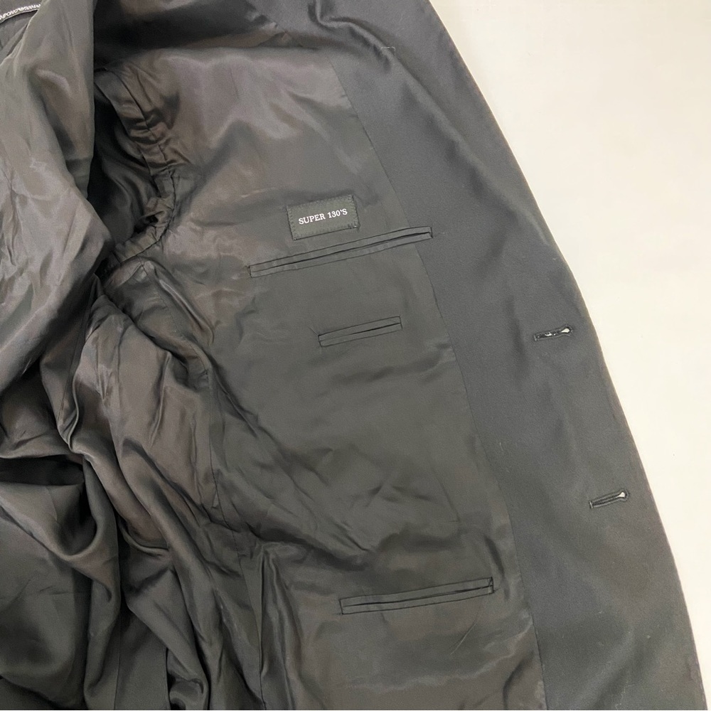 Emporio Armani Super 130s Wool Two Piece Suit in Black - Picture 5 of 16